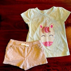 Girls Carters unicorn sequin outfit 5T